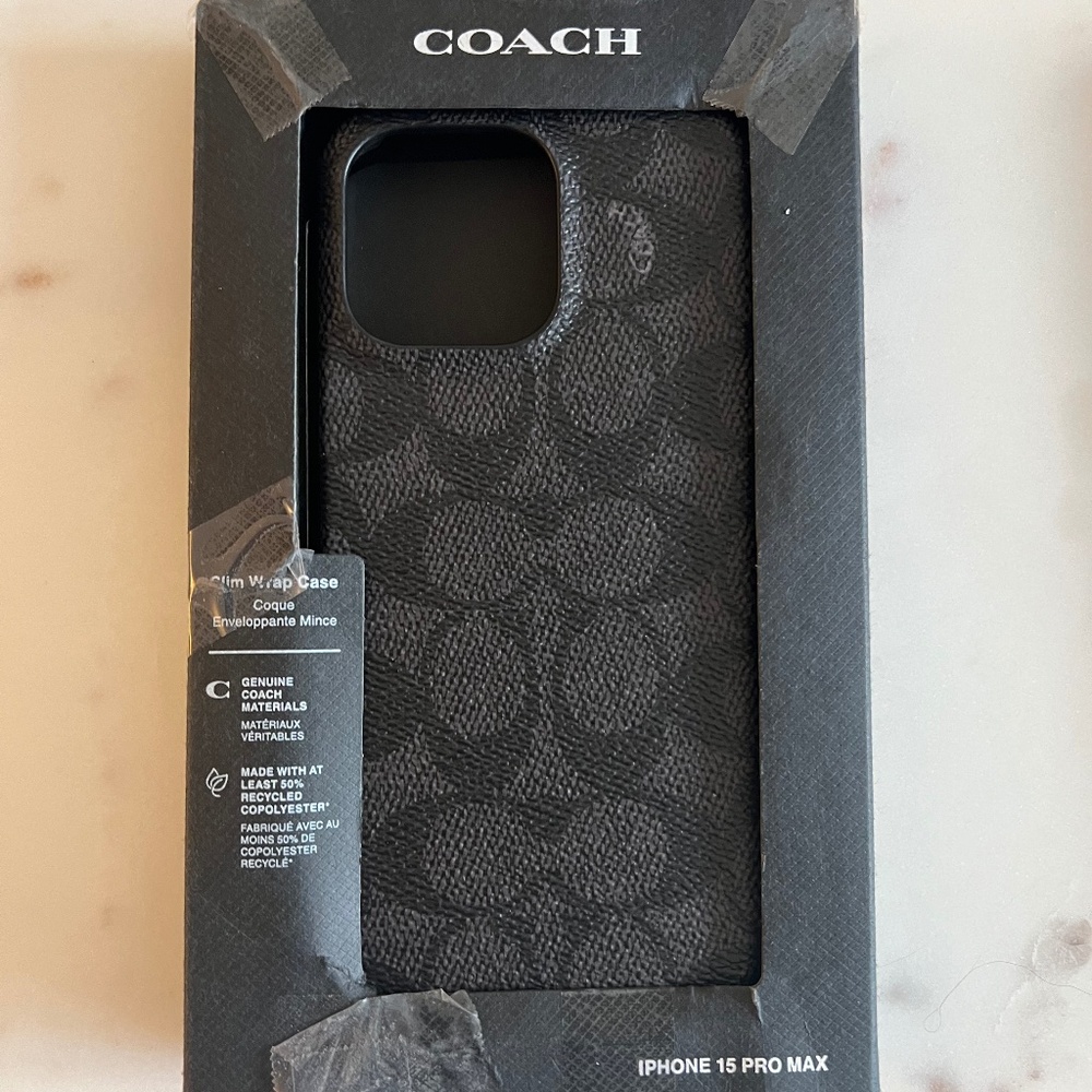 Coach 15 pro max leather case